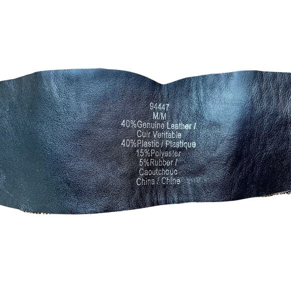 Vintage Metallic Beaded Statement Belt with Leather Backing Had Stretch 80s - Picture 7 of 8